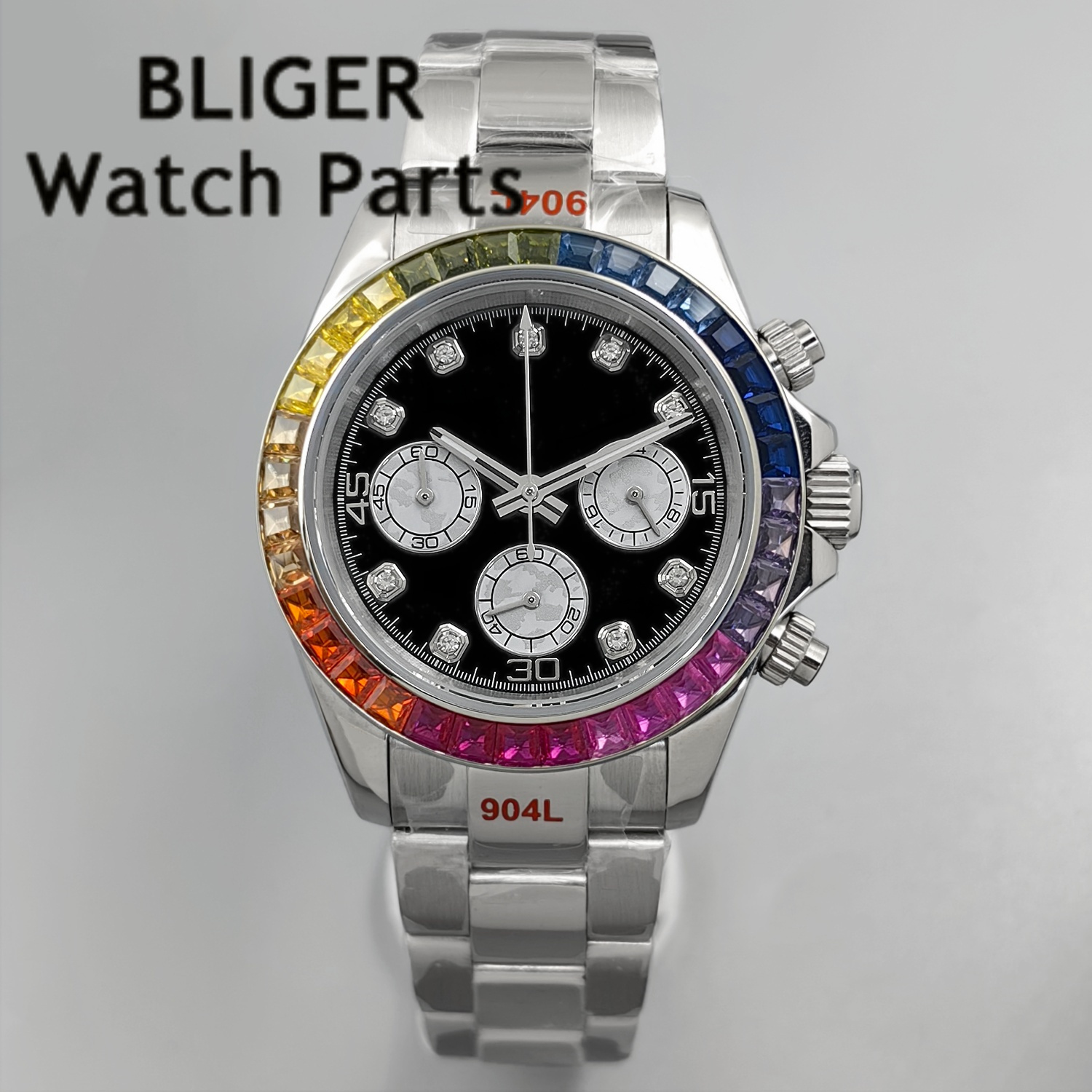 BLIGER Black Panda Dial Multic - Rubber Strap Diver review and price