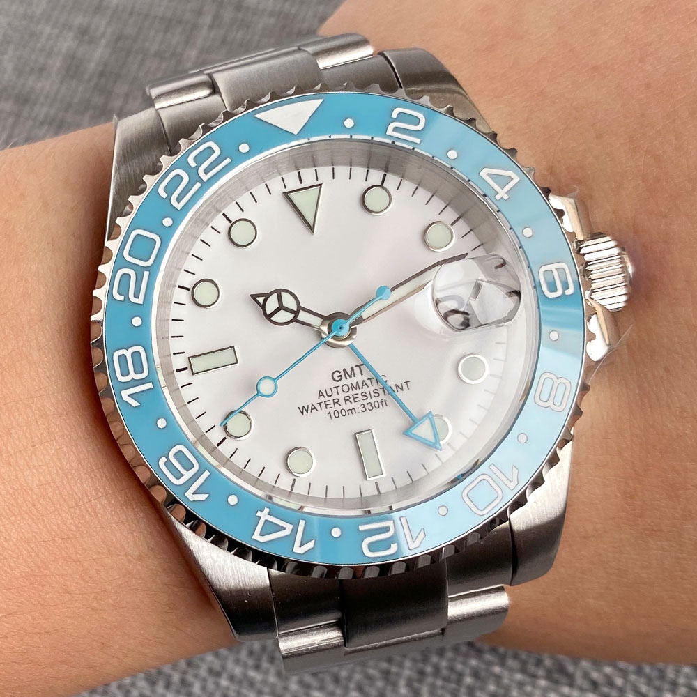 Customized 40mm Ice Blue Dial  - Stainless Bracelet Diver review and price