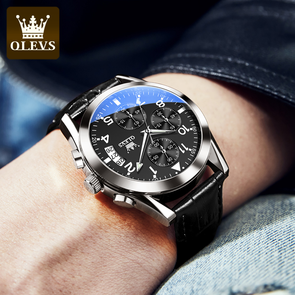 OLEVS Quartz Watch for Men Ori - Leather Watch Band Men review and price
