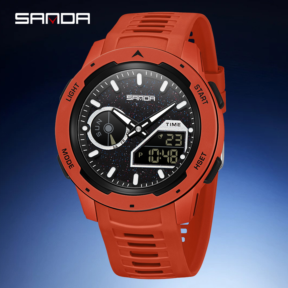 SANDA new men's fluorescent wa - Rubber Strap Diver review and price