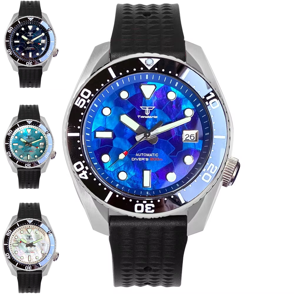 Tandorio 42.5mm Japan NH35A Au - Rubber Strap Diver review and price