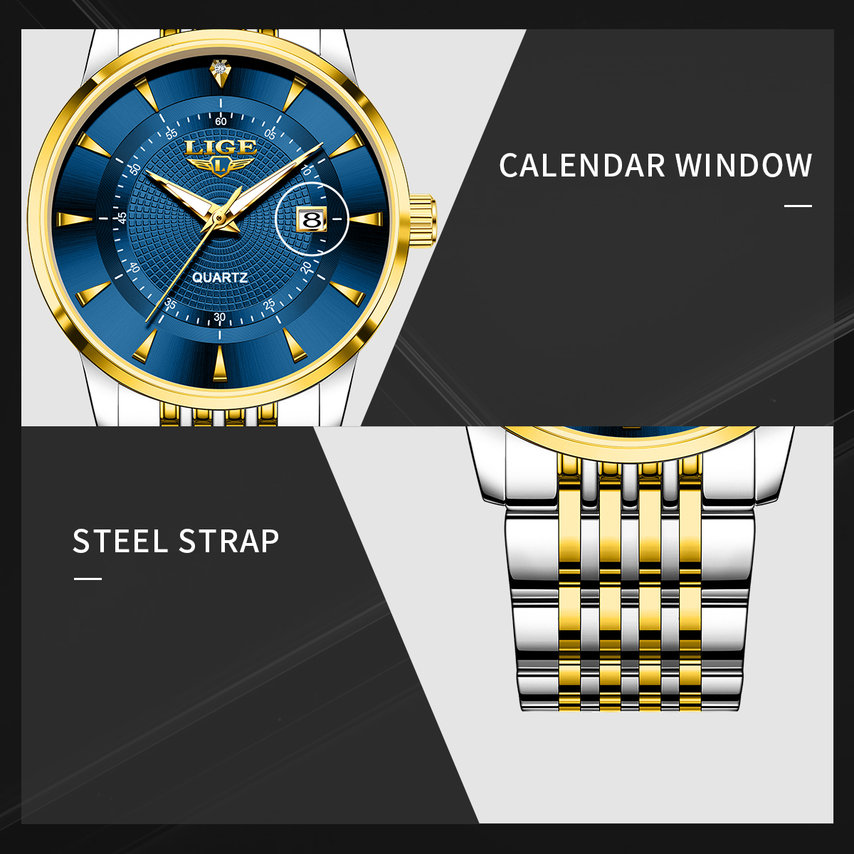 LIGE New 2025 Luxury Man Watch - Stainless Bracelet Diver review and price