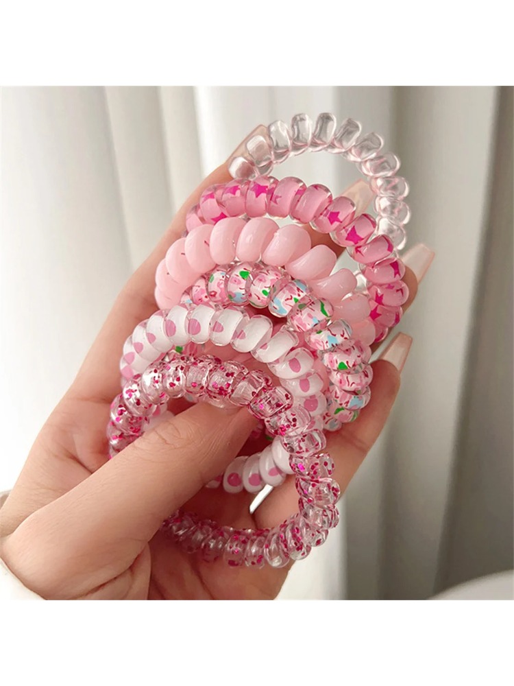 6pcs Sweet Cute Colorful Spira - Silicone Band Women review and price