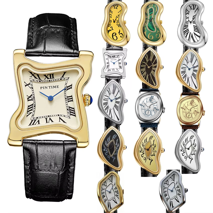 Surrealist Art Melting Clock W - Leather Watch Band Men review and price