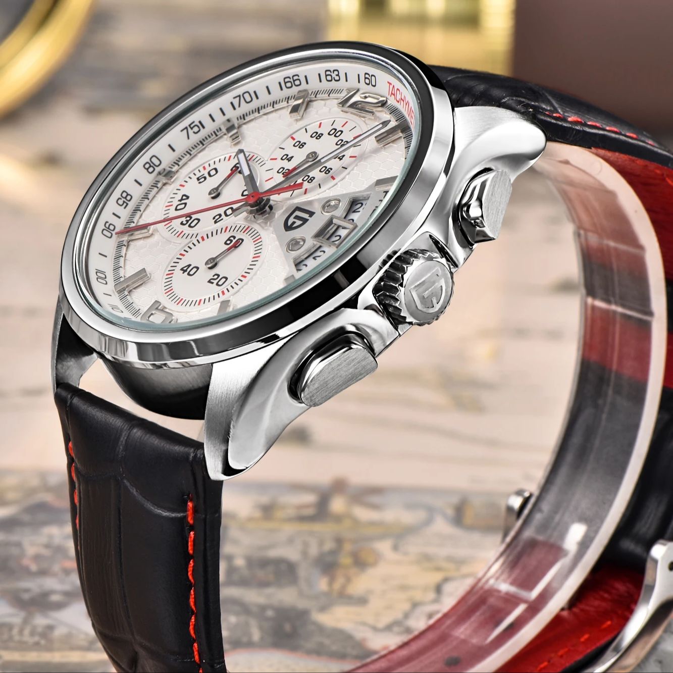 Pagani PD3306 Mens Quartz Watc - Leather Watch Band Men review and price