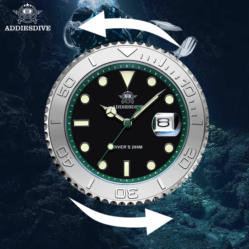 ADDIESDIVE Rotatable Ceramic B - Rubber Strap Diver review and price