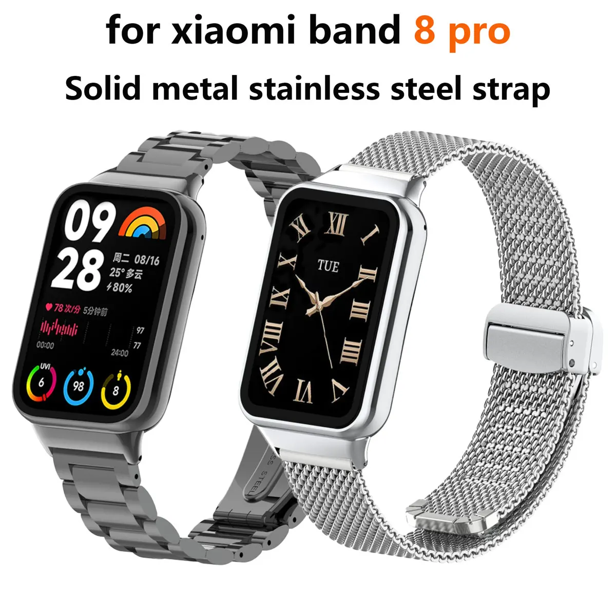 Suitable for Xiaomi band 8pro  - Mesh Strap Metal review and price