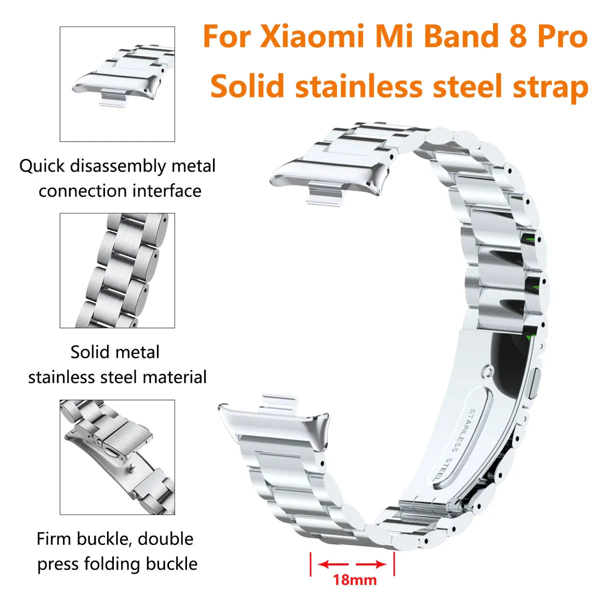 Suitable for Xiaomi band 8pro  - Mesh Strap Metal review and price