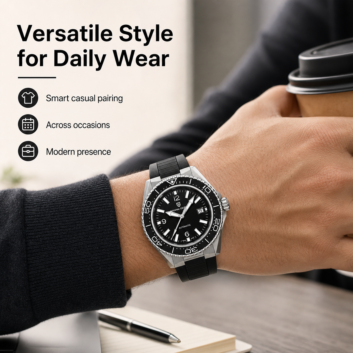 Pagani Design Luxury Men's Aut - Rubber Strap Diver review and price