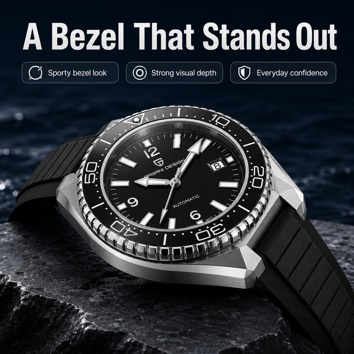 Pagani Design Luxury Men's Aut - Rubber Strap Diver review and price