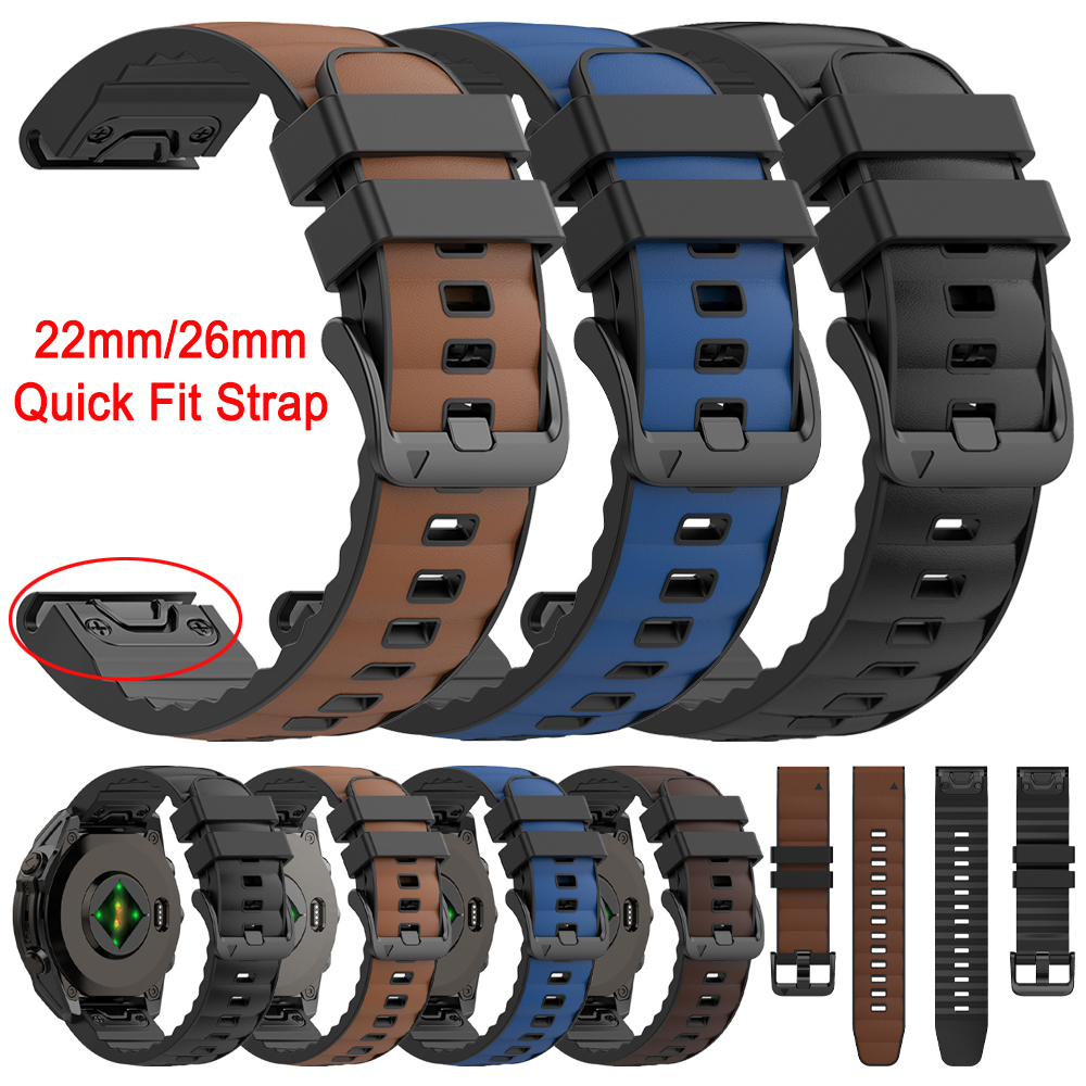 Quick Fit 22mm 26mm Leather+Si - Leather Strap Quick Release review and price