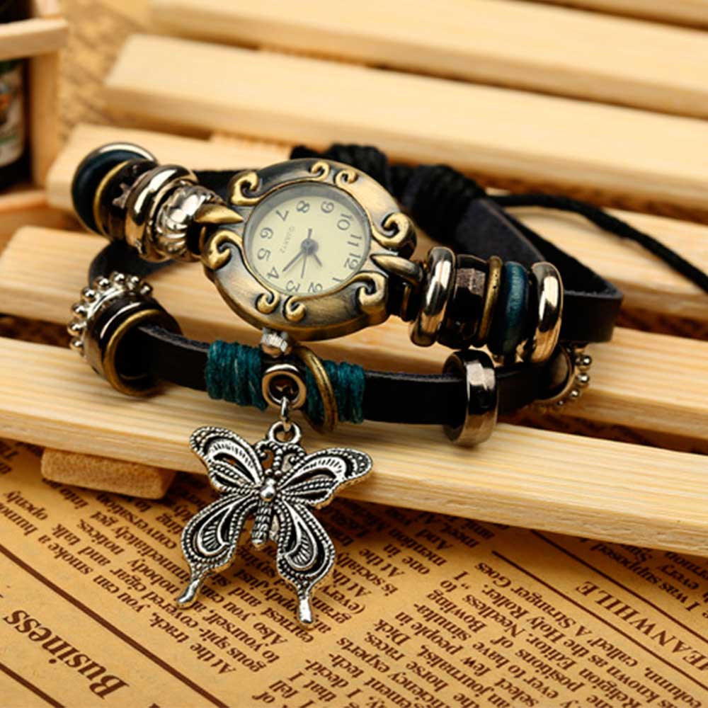 Handmade Butterfly Beads Brace - Leather Watch Band Men review and price