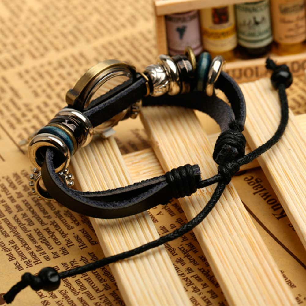 Handmade Butterfly Beads Brace - Leather Watch Band Men review and price