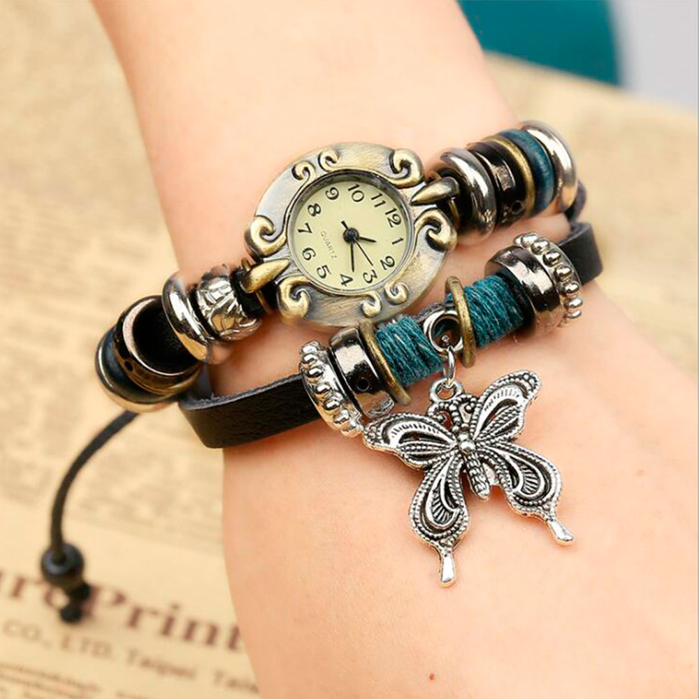 Handmade Butterfly Beads Brace - Leather Watch Band Men review and price