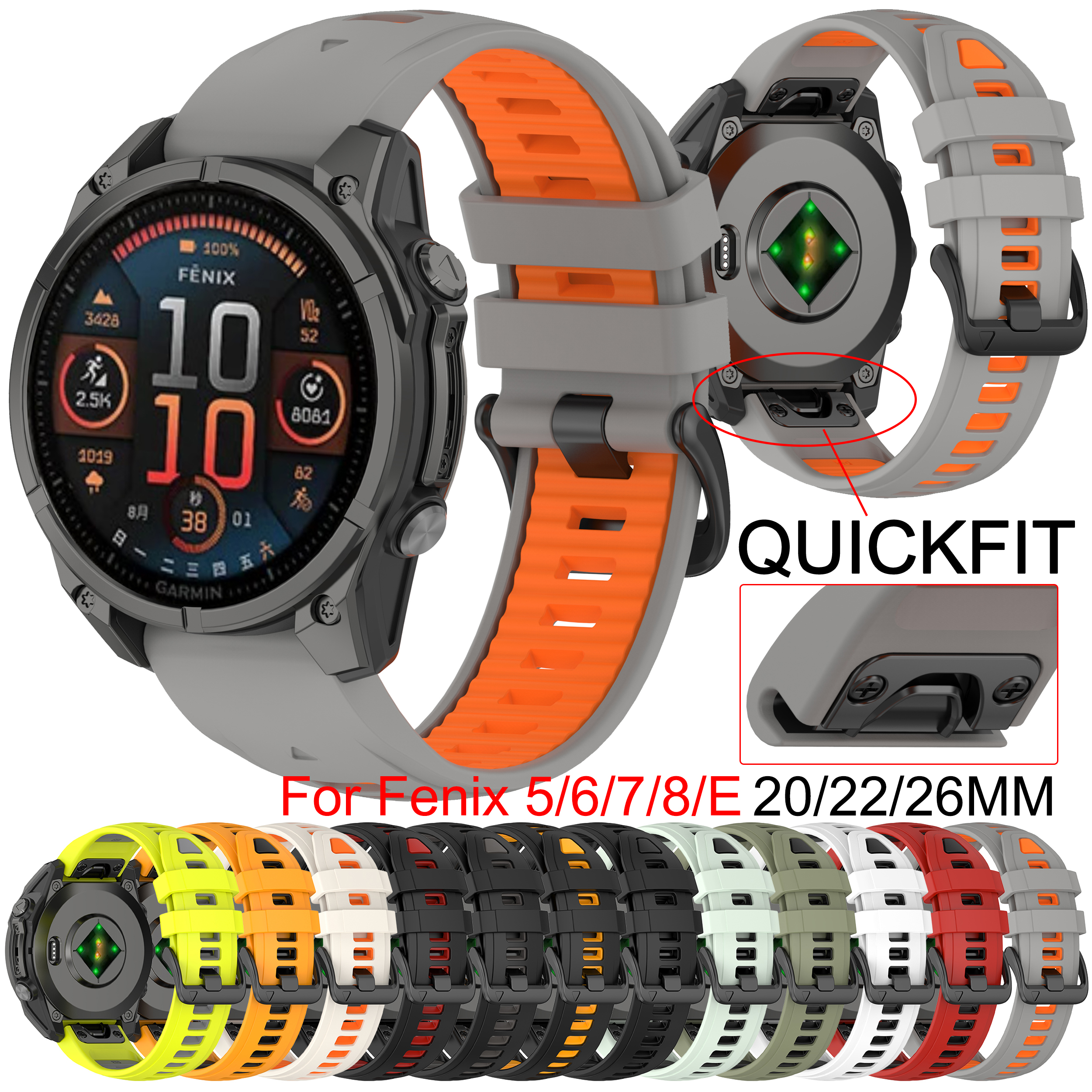QuickFit 20mm 22mm 26mm Strap  - Silicone Watch Band 22Mm review and price
