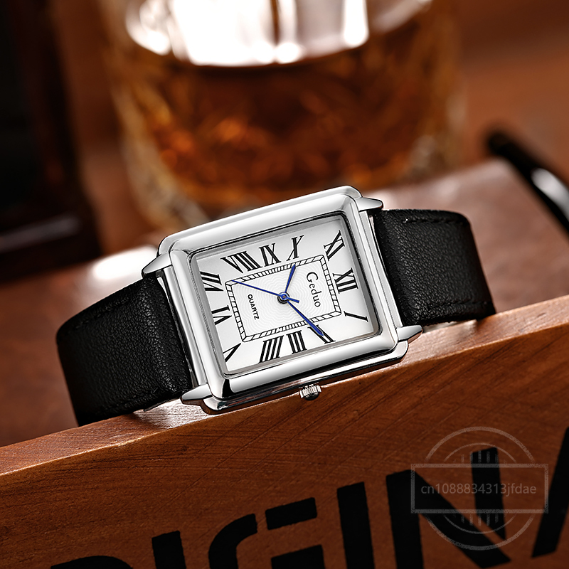 New Fashion Designer Rectangle - Leather Watch Band Men review and price