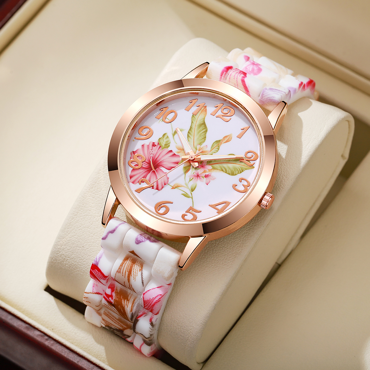 Fashion Flowers Printed Women  - Silicone Band Women review and price