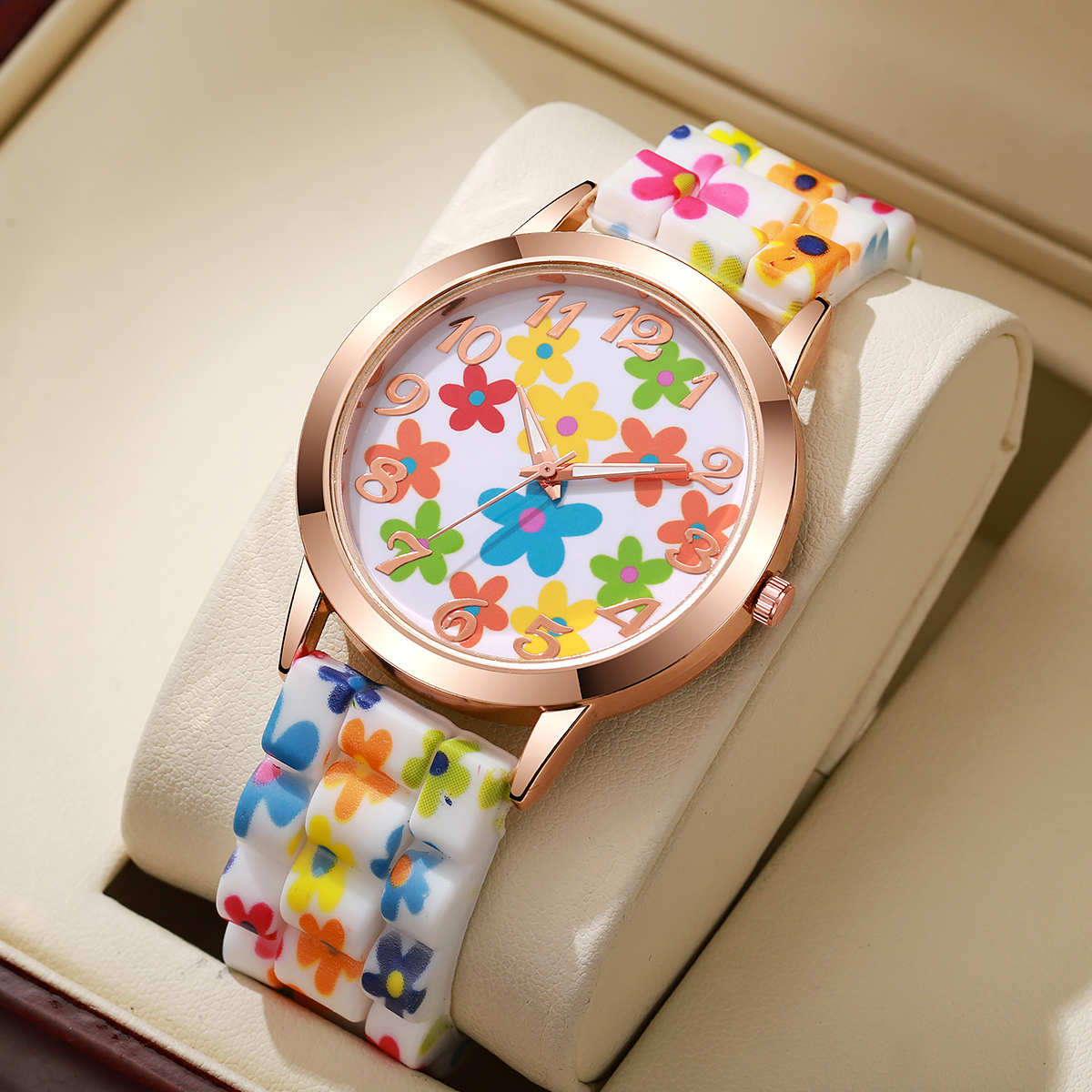 Fashion Flowers Printed Women  - Silicone Band Women review and price