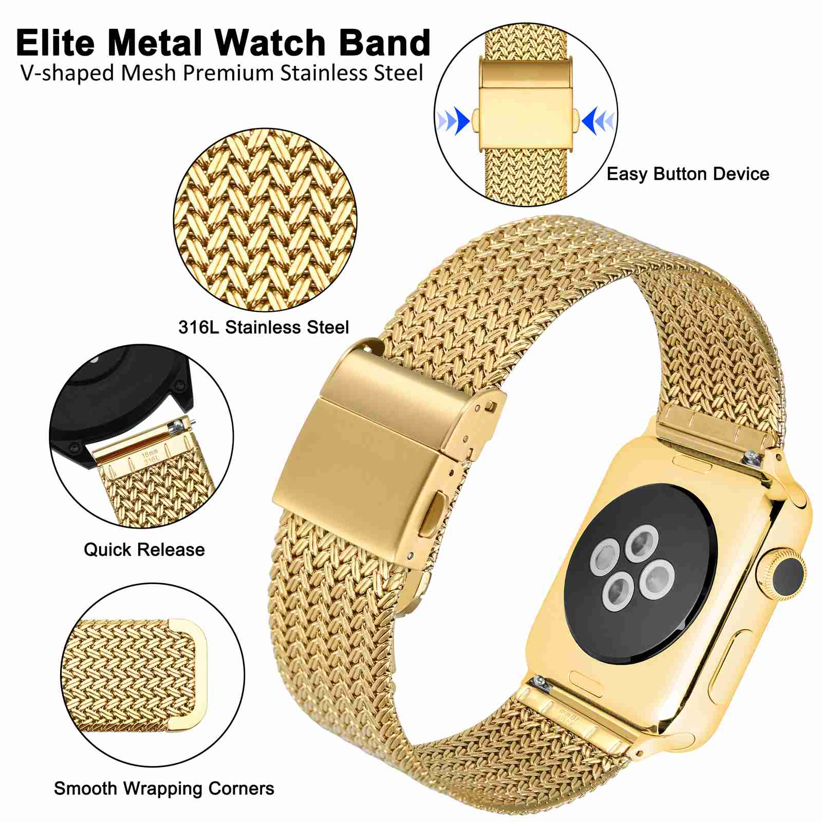 WOCCI Metal Watch Bands 316L S - Mesh Strap Metal review and price