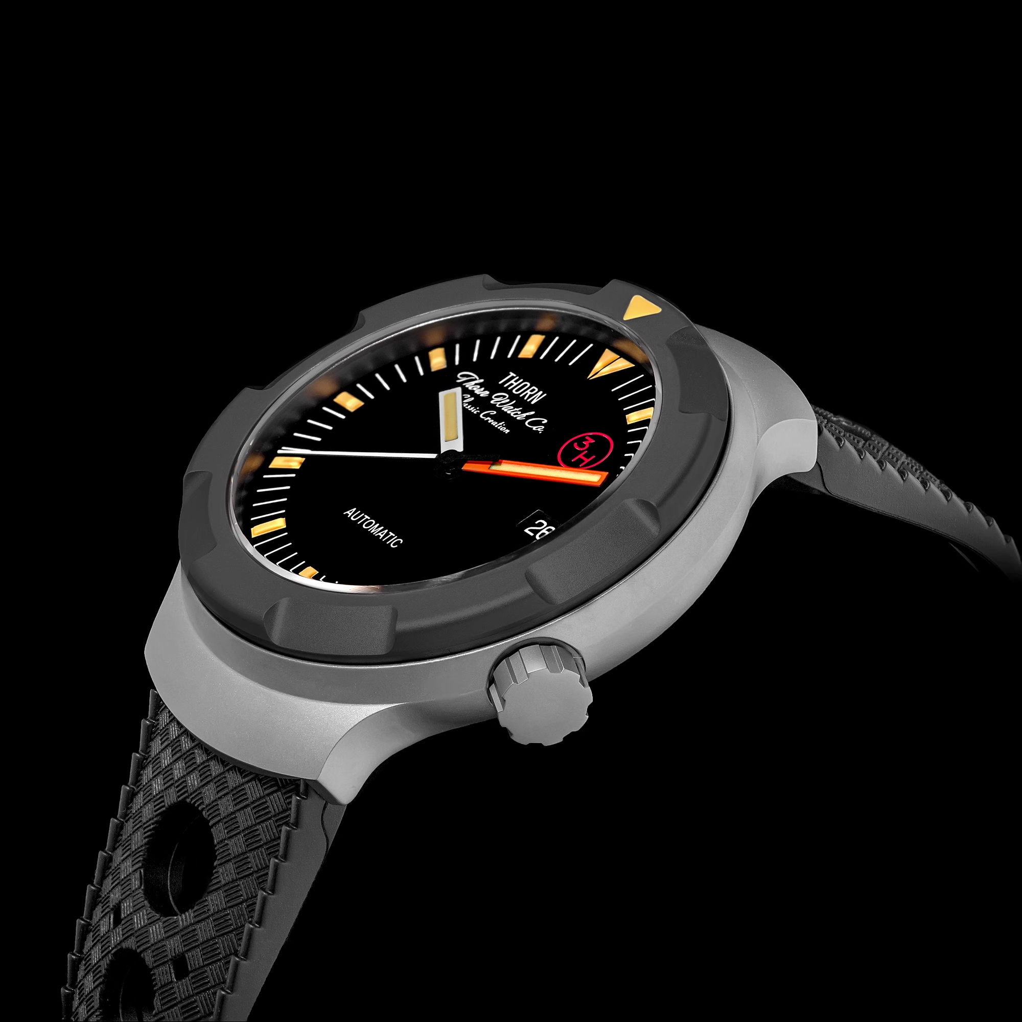 Thorn 42mm Men's Retro Titaniu - Rubber Strap Diver review and price
